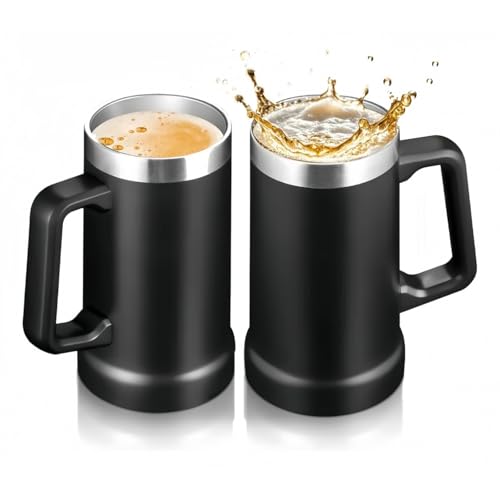 La mejor selección de Jarras de cerveza los preferidos por los clientes. 45 Tarro Cervecero de Acero Inoxidable (2 Pz de 710 ml c/u), Vasos Térmicos de Bebidas Frías y Calientes, Material 304, Doble Pared Térmica, Tarro de Cerveza, Tazas para Café,...