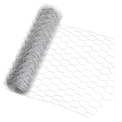 Chicken Wire 16M Chicken Wire Mesh Roll Outdoor Anti-Rust Hexagonal Galvanized Chicken Wire Fencing Chicken Wire Mesh for Pet Rabbit Chicken Fencing