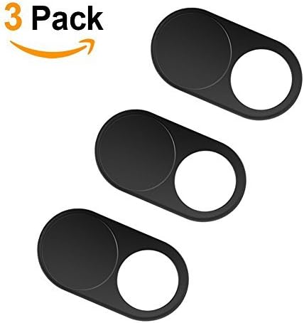GURMORE Webcam Cover Slider 0.027In Ultra Thin Metal Magnet Black Web Camera Cover for Laptops Smartphone MacBook Pro PCs Tablets Protecting Your Privacy and Security Against Cam Hacks