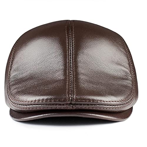 Ccbuy Earmuffs Warm Autumn Leather Men's Retro Beret Flat Hat Winter Gatsby Driver Hat Newsboy (Color : D, Size : 59-60Cm) #TOP1