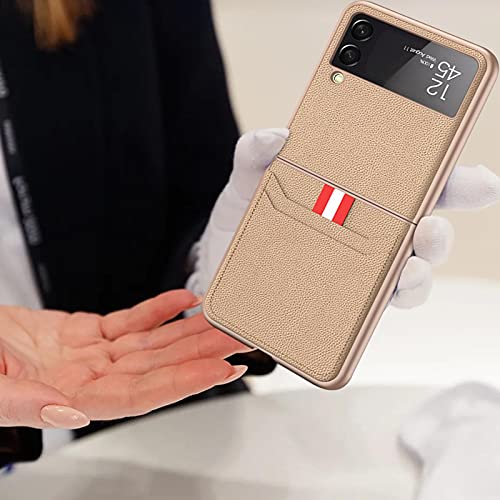 Capa carteira para Samsung Galaxy Z Flip 3 com suporte para cartão | Capa de couro com compartimento