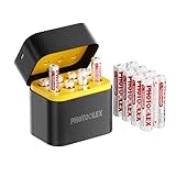 PHOTOOLEX Piles Rechargeables AAA Lithium (Lot de 16) avec Chargeur, 1300mWh Triple A 1,5V Puissance de Sortie élevée Pile AAA Li ION Batterie, 1600+ Cycles, Faible Auto décharge AAA Rechargeable