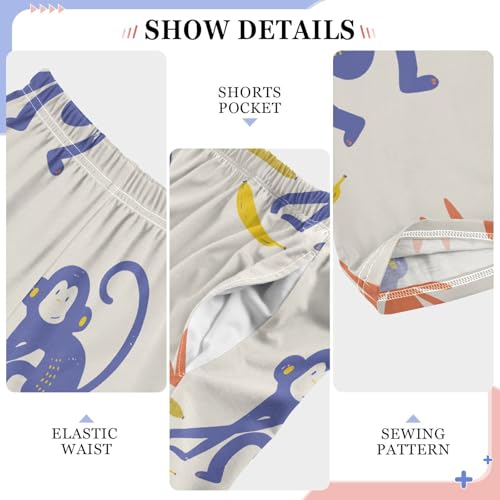 Funny Monkey Boys Pants Boys Athletic Pants Long Pant for Boy with Pockets Wide-Leg Size 6-14Y4