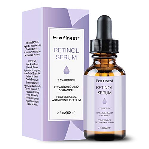 ECO finest Facial Serum - Hyaluronic Acid Retinol Vitamin C Serum Anti Aging Anti Wrinkle Face Moisturizer for Dry Skin 2 oz 100% Pure Organic