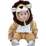 QIAONIUNIU Halloween Baby Lion Costumes Toddler Onesie Infants Cosplay Romper 12-18 Months