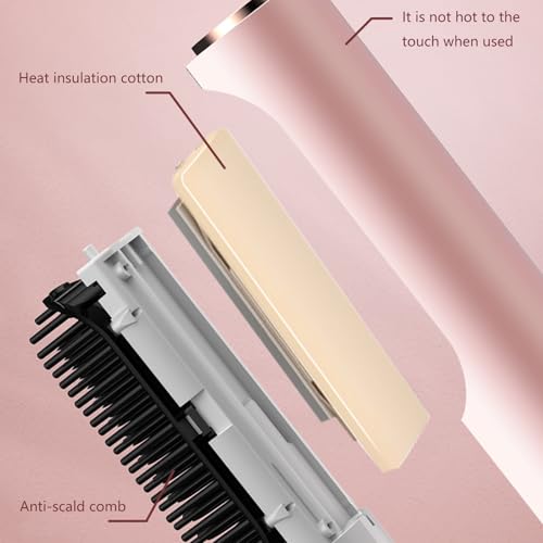 Plancha para el cabello multifuncional Decours: cepillo alisador y rizador, con batería integrada y placas cerámicas miniatura 6