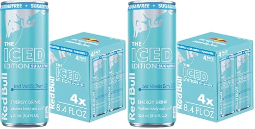 Image of Red Bull Iced Edition Sugarfree Energy Drink, Iced Vanilla Berry, 8.4 fl. oz., Pack of 8, with 80mg Caffeine, Taurine & B Vitamins