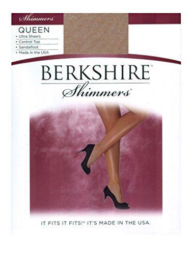 Image of Berkshire 4412 Women's Shimmers Ultra Sheer Control Top Pantyhose - Sandalfoot Toe 15 Denier Nylon & Spandex Tights