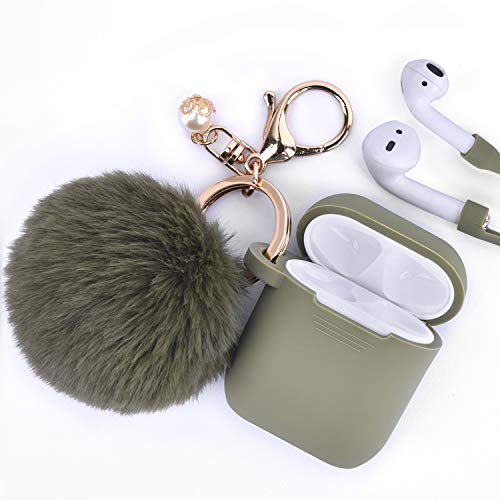 Airpods Case - Filoto Airpods Silicone Glittery Cute Case Cover with Keychain/Strap
