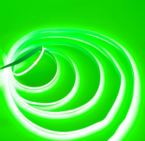 Image of COB Strip Lights,DC12V 16.4ft /5m Super Bright Dimmable 38400LM LED Light Strips, High Density Non-Waterproof 1920 LEDs Ribbon Light, More Evener Lighting Than SMD Strip Lights (Green)