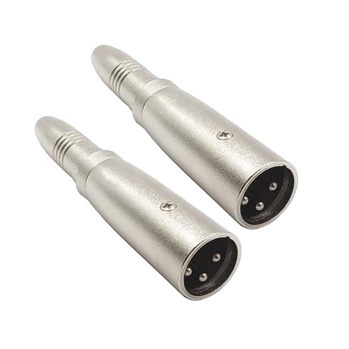 Adaptador XLR macho a 1/4 pulg. hembra 2 piezas miniatura 1