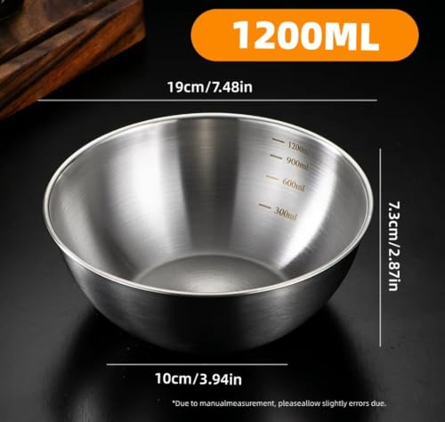 Cuenco mezclador acero inoxidable con escala 3000ml miniatura 4