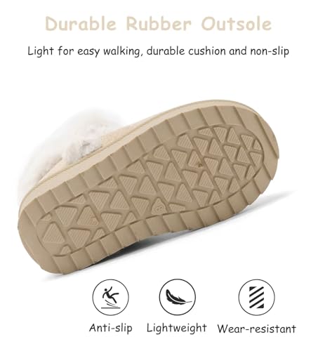 Image of Cubufly Toddler Little Girls Boots Warm Winter Kids Ankle Fur Lined Snow Shoes Non-Slip