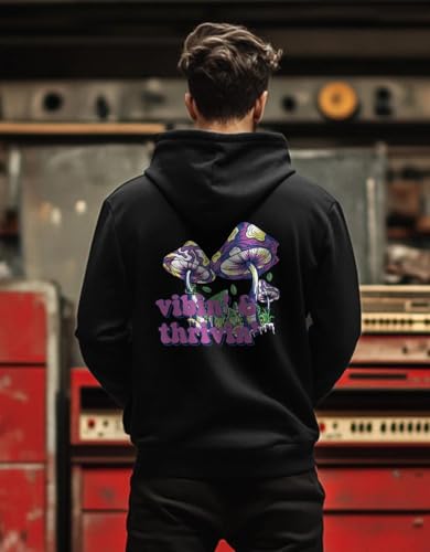 Image of Veirdo Cotton Fleece Regular Fit Hooded Sweatshirt Lastest Back Graphic Printed Winter Hoodies for Men (Available Colors: Marine Green, Marshmellow, Black, SOYA Bean, Orange & Blue)