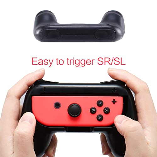 Image of Gamepad Joystick Case for Nintendo Switch OLED Games v1 /v2 More Comfortable Joy-Con Controller Grips For Nintendo Switch Games (Black TWIN PACK)