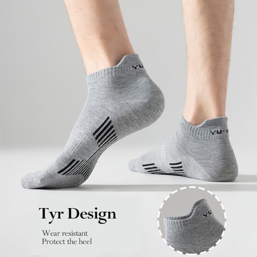 Unisex Sports Socks Set of 6 - Moisture Wicking, Durable Athletic Crew Socks in Black, White, Grey, Blue, Orange, Green4