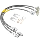 Racewill 3PCS Front and Rear Brake Lines 89340S 89335S, Extended Stainless Steel Brake Lines Compatible with 1971-1991 Chevy GMC C/K 15 20 25 Blazer 4'-6' Lift