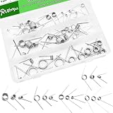 Ruibapa 50Pcs Torsional Springs Assortment Kit 15 Sizes 304 Stainless Steel,45/90/120 Degree for Home Repairs & DIY Springs Assortment