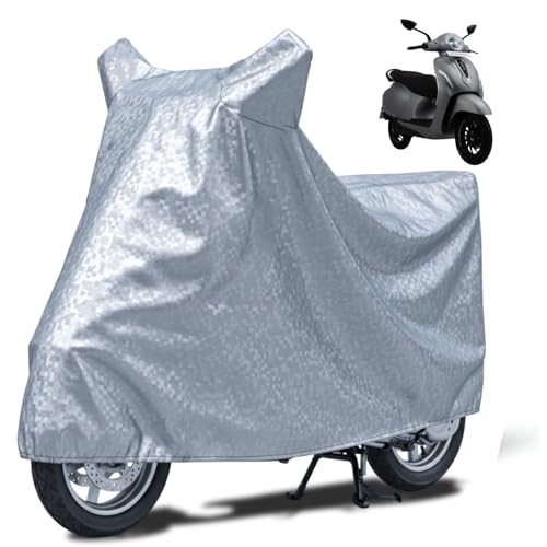 Image of FABTEC Waterproof Scooty Body Cover Compatible with Bajaj Chetak, A1 (Silver)