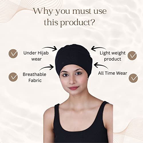 Image of The Headscarves Women Silky Soft Bamboo Viscose Sleep Cap for Hair Loss Chemo Headwear Skull Cap Free Size (Multicolor) (HS3 Multicolor)