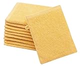 waschlappen gelb Für eine hohe Qualität sorgen die Doppelsicherheitsnähte und das hohe Gewicht von ca. 420 g/qm. Die Seiftücher aus 100% Baumwolle werden ohne Bordüre gefertigt, dass diese nach dem Waschen formstabil bleiben.