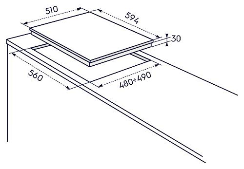 Plaque de cuisson en inox encastrable 4 feux gaz ELECTROLUX RGG 6242 OOX Allumage électronique Avant - vue 3