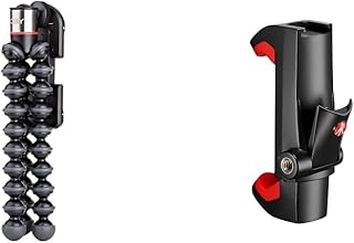 JOBY GripTight ONE GP Tripod Stand with Phone Holder - Black & Manfrotto - MCPIXI Universal Smartphone Clamp, Pro Version