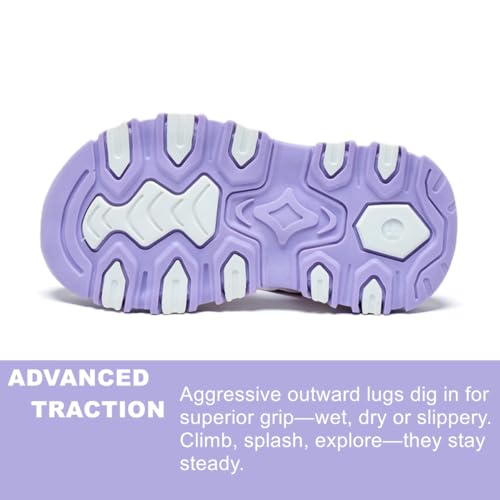 EQW Girls Sport Water Sandals Closed Toe Athletic Shoes for Little to Big Kids Non-Slip, Lightweight & Cushioned Ideal for Summer, Beach, Outdoor Play4