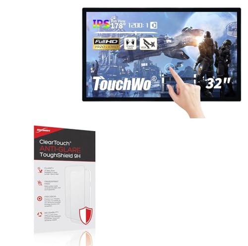 BoxWave Screen Protector Compatible with TouchWo HD32 - ClearTouch Anti-Glare ToughShield 9H (2-Pack), Anti-Glare 9H Tough Flexible Film Screen Protector