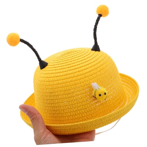 Adorable Bee Pattern Sun Hat Lightweight Breathable Brimmed Beach Cap with UV Protection for Summer Fun for Boys Yellow4