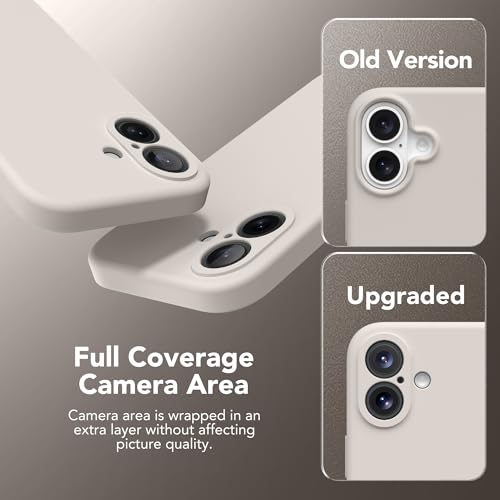 Image of Magnetic for iPhone 16 Plus Case, Compatible with MagSafe, [Full Camera Protection][Screen Protector] Silicone Shockproof Protective Phone Case for iPhone 16 Plus 6.7 inch, Stone