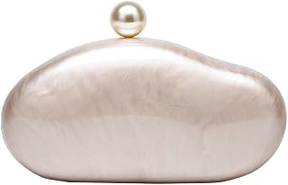 Halemet Acrylic Pearl Clutch Purses for Women Trendy Acrylic Evening Handbag Y2k Crossbody Purse Evening Clutch Wedding Party