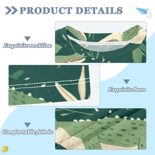 Crocodile Green Kids Bathing Suits Girls UV Protection Sports Shirts Swimwear Beach Tops 3T3