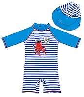 amiyan Kinder Jungen Badeanzug Bademode Einteiler UPF 50+ UV Schützend Schwimmanzug mit Sonnenhut, 98-104 (Etikette 8)