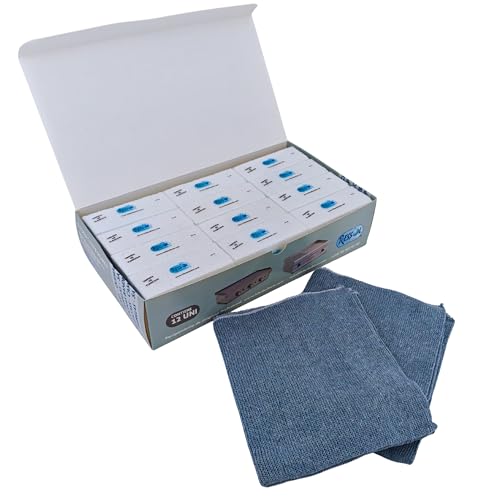 Kit de 12 Piedras Pómez de Alta Densidad Ressol y 2 Bayetas Punto Azul para Grasa y Óxido - Limpiador Profesional Multiusos para Planchas, Barbacoas, Vitrocerámicas y Sartenes sin Rayar