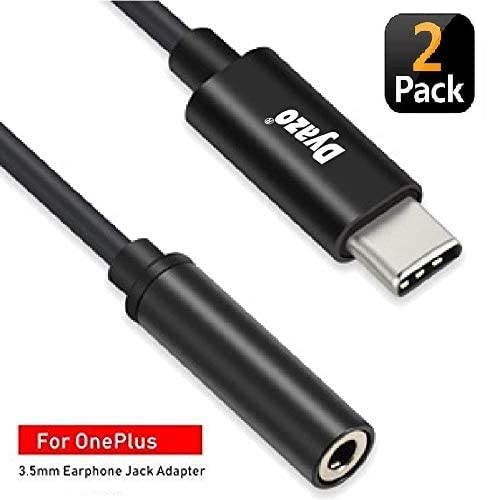 Image of Dyazo Type C to 3.5 Mm Audio Earphone Jack Adapter /Converter Plug Compatible for Oneplus 8, 8pro / 7,7pro, 7t /6t, Nord OnePlus Nord 2 /9 / 8T / 8 Pro 6T, Black (Pack of 2), (DZ 508 (2 Pack))