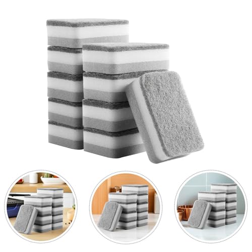 Image of 10 Pack Kitchen Dish Sponges 4.33X2.75X1.37 Inches - Multi-Purpose Water Absorbing Scrubbing Sponges for Dishwashing Pots Sinks and Kitchen Cleaning
