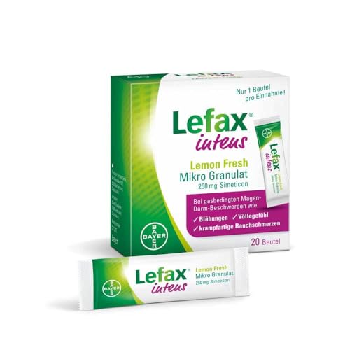 Lefax Intens Lemon Fresh Mikro Granulat bei stärkeren Blähungen und weiteren gasbedingten Beschwerden wie Druck- und Völlegefühl, krampfartigen Bauchschmerzen, ideal für unterwegs, 20 Beutel