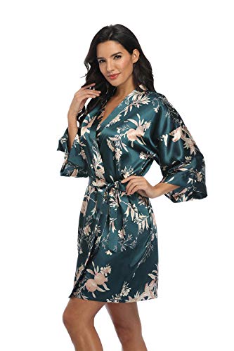 Image of Women's Pure Short Silky Robes Bridesmaid Bride Party Satin Robes Sleepwear