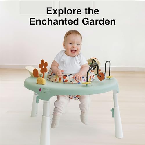 Oribel PortaPlay 2-in-1 Baby Activity Center & Play Table| 5 Months+ | Convertible & Portable Stage-Based for Baby| with Development Focused Toys | Unisex (Enchanted Garden, Turquoise)