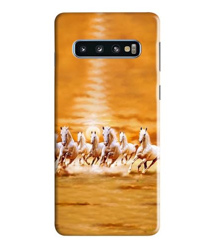 Image of Horse Running Painting Printed Hard Back Case Cover Compatible for Samsung Galaxy S10 (Multicolor) - D1667