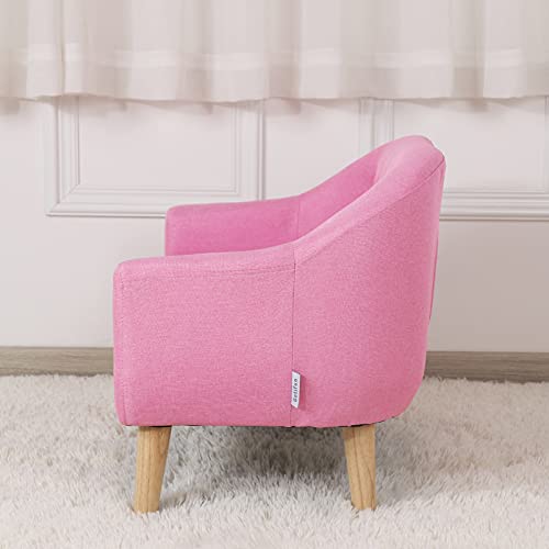 Kids Sofa Couch/Big Kids Couch/Linen Fabric 2-Seater Upholstered Bbay Sofa Chair/Ideal Children Gift For Girls & Boys (30-Inch) (Pink) #TOP7