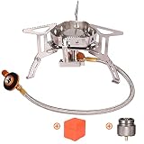 Portable Backpacking Stove with Piezo Ignition Windproof Camping Gas Stove Camp Stove Foldable Burne