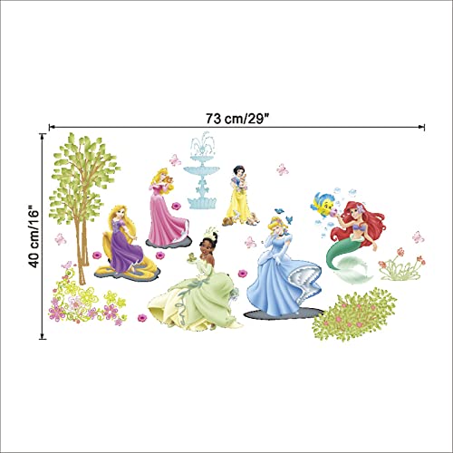 Princess Wall Decal, Mermaid Cartoon Bedroom Background Decoration Removable Waterproof Pvc Wall Sticker For Kids Girls #TOP5