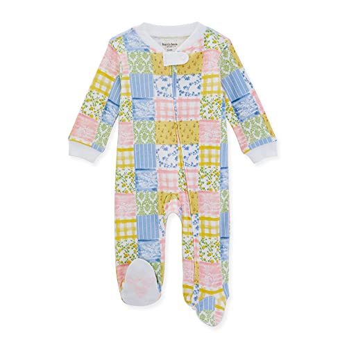 Burt's Bees Baby Baby Girls' Sleep And Play Pajamas, 100% Organic Cotton One-Piece Romper Jumpsuit Zip Front Pjs, Patchwork Quilt, 6 Months #TOP21