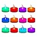 WoneNice Colorful Changing Battery Operated Flickering Tea Light Candles - 12 Pcs Powered Candles, Decorations for Parties, Events, Weddings
