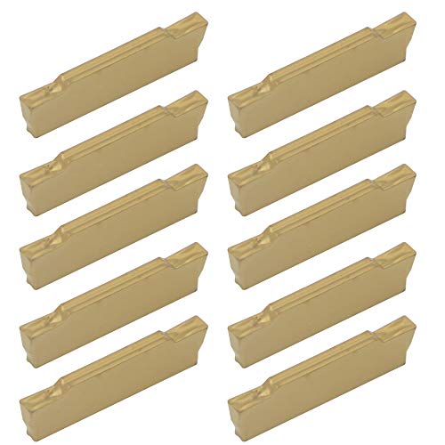Indexable Carbide Grooving Inserts Mgmn150-G (1.5Mm) Tin Coated Cnc Carbide Turning Inserts Lathe Inserts Cutters For Mgehr Mgivr Lathe Grooving Cut-Off Tool,Processing Steel,10 Pcs/Box #TOP18
