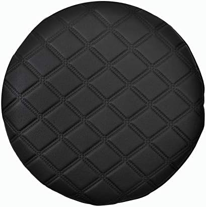 Round Faux Leather Bar Stool Cover - Elastic, Thicken Slipcover for Barbershop and Home - Durable and Anti-Aging(Camel 33cm)