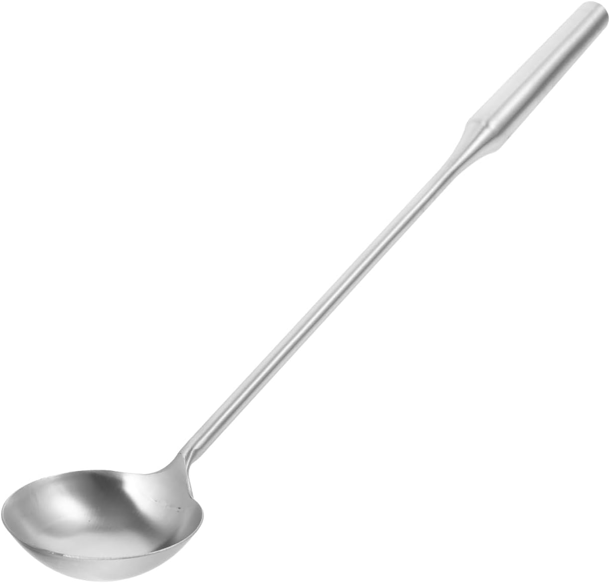 OUNONA Long Handle Soup Ladle Stainless Steel Cooking Spoon Wok Ladle for Soup Rice Water Home Kitchen Restaurant Canteen 17.91 inch