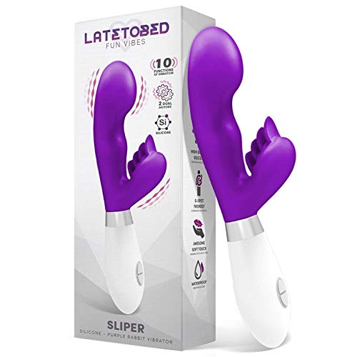 Vibromasseur bunny en silicone violet Latetobed Sliper au design ergonomique